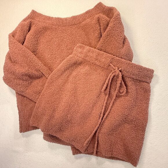 Victoria's Secret Other - Victoria's Secret Women's Pajama Top Shorts Set Sherpa Fleece Size M